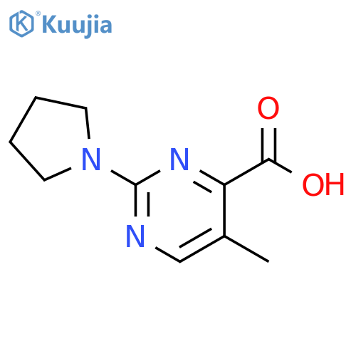 4-Pyrimidinecarboxylic acid, 5-methyl-2-(1-pyrrolidinyl)- structure