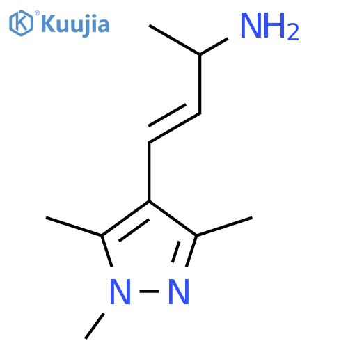 4-(trimethyl-1H-pyrazol-4-yl)but-3-en-2-amine structure