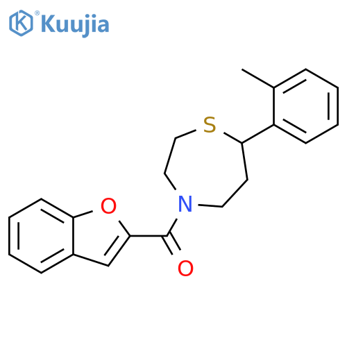 4-(1-benzofuran-2-carbonyl)-7-(2-methylphenyl)-1,4-thiazepane structure