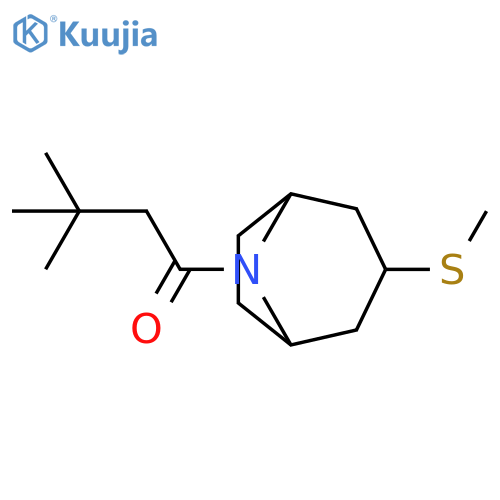 3,3-dimethyl-1-[3-(methylsulfanyl)-8-azabicyclo[3.2.1]octan-8-yl]butan-1-one structure