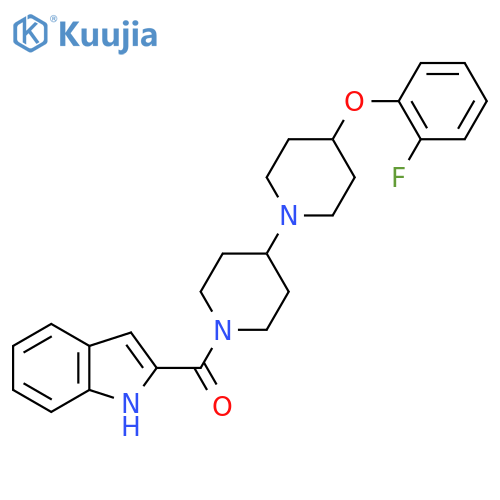 4-(2-fluorophenoxy)-1'-(1H-indole-2-carbonyl)-1,4'-bipiperidine structure