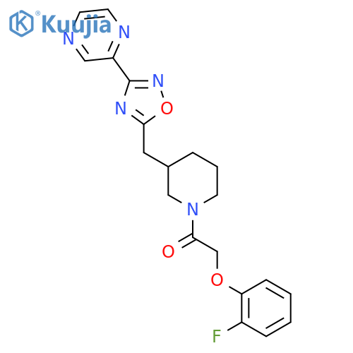 2-(2-fluorophenoxy)-1-(3-{[3-(pyrazin-2-yl)-1,2,4-oxadiazol-5-yl]methyl}piperidin-1-yl)ethan-1-one structure