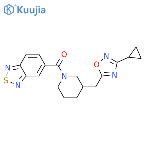 5-{3-[(3-cyclopropyl-1,2,4-oxadiazol-5-yl)methyl]piperidine-1-carbonyl}-2,1,3-benzothiadiazole structure