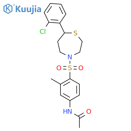 N-(4-{[7-(2-chlorophenyl)-1,4-thiazepan-4-yl]sulfonyl}-3-methylphenyl)acetamide structure