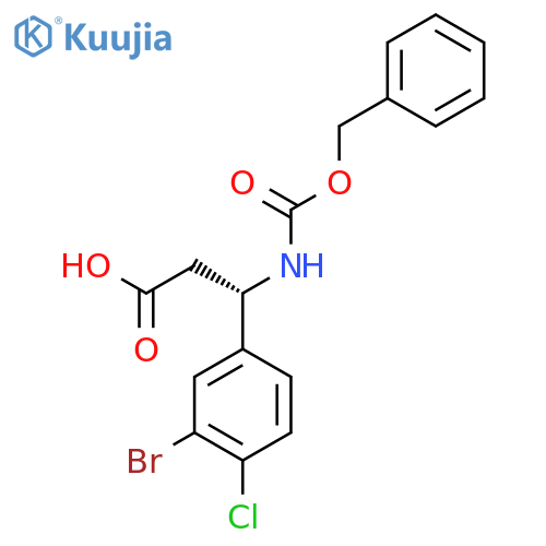 (3S)-3-{(benzyloxy)carbonylamino}-3-(3-bromo-4-chlorophenyl)propanoic acid structure