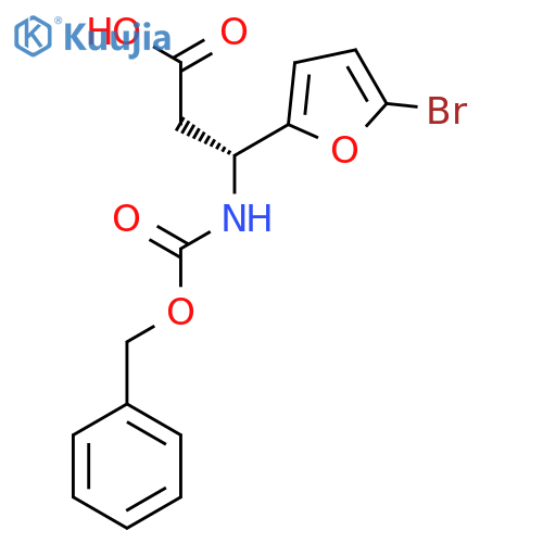 (3R)-3-{(benzyloxy)carbonylamino}-3-(5-bromofuran-2-yl)propanoic acid structure