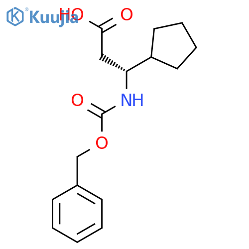 (3R)-3-{(benzyloxy)carbonylamino}-3-cyclopentylpropanoic acid structure