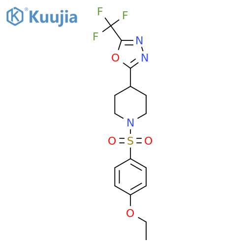 1-(4-ethoxybenzenesulfonyl)-4-5-(trifluoromethyl)-1,3,4-oxadiazol-2-ylpiperidine structure