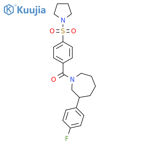 3-(4-fluorophenyl)-1-[4-(pyrrolidine-1-sulfonyl)benzoyl]azepane structure