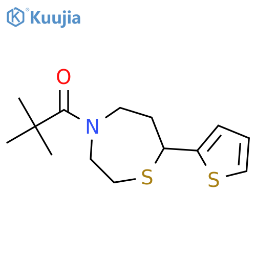 2,2-dimethyl-1-[7-(thiophen-2-yl)-1,4-thiazepan-4-yl]propan-1-one structure