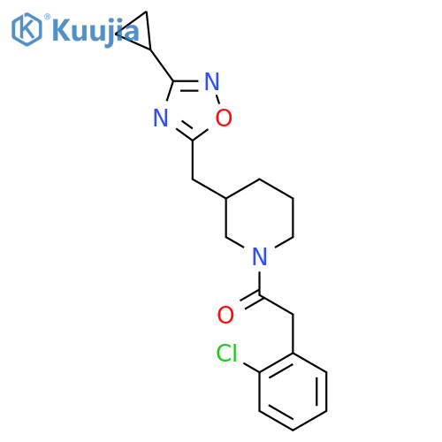 2-(2-chlorophenyl)-1-{3-[(3-cyclopropyl-1,2,4-oxadiazol-5-yl)methyl]piperidin-1-yl}ethan-1-one structure