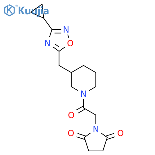 1-(2-{3-[(3-cyclopropyl-1,2,4-oxadiazol-5-yl)methyl]piperidin-1-yl}-2-oxoethyl)pyrrolidine-2,5-dione structure