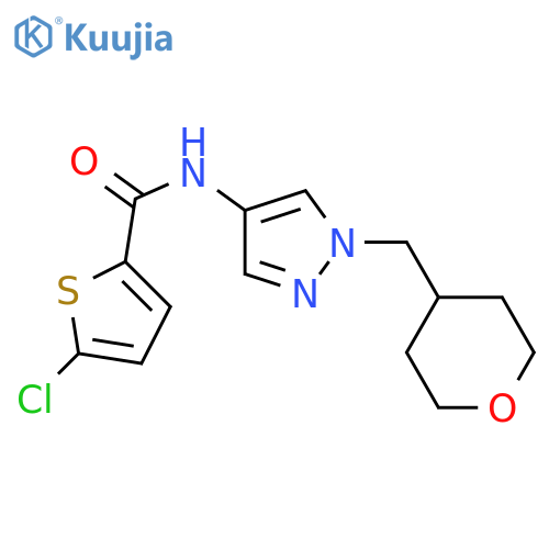 5-chloro-N-[1-(oxan-4-ylmethyl)pyrazol-4-yl]thiophene-2-carboxamide structure