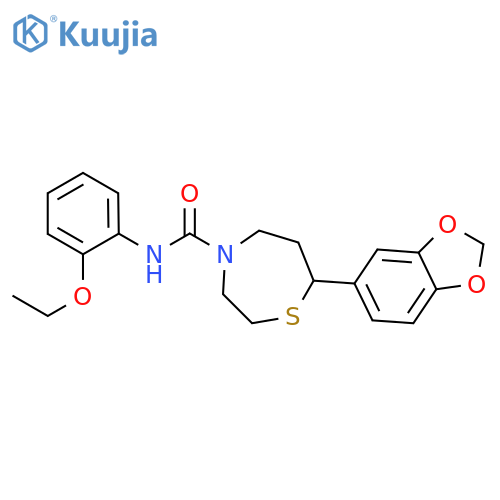 7-(2H-1,3-benzodioxol-5-yl)-N-(2-ethoxyphenyl)-1,4-thiazepane-4-carboxamide structure