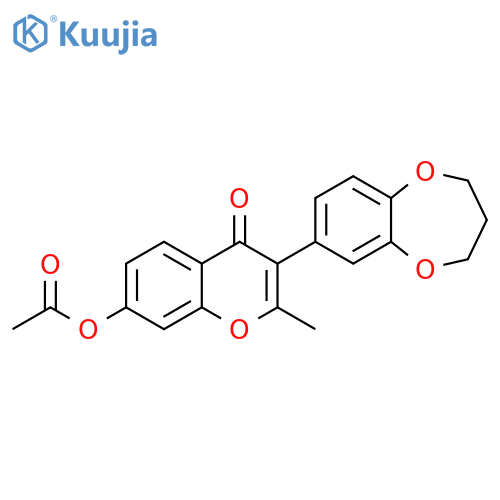 3-(3,4-dihydro-2H-1,5-benzodioxepin-7-yl)-2-methyl-4-oxo-4H-chromen-7-yl acetate structure