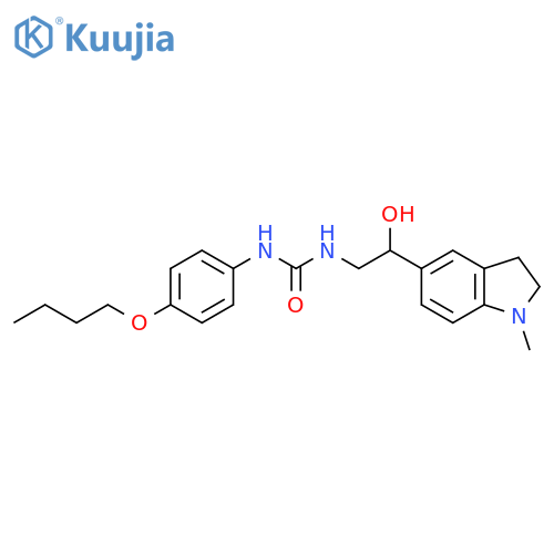 1-(4-butoxyphenyl)-3-2-hydroxy-2-(1-methyl-2,3-dihydro-1H-indol-5-yl)ethylurea structure