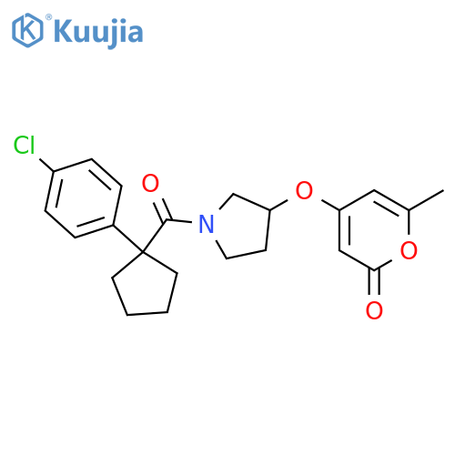 4-[[1-[[1-(4-Chlorophenyl)cyclopentyl]carbonyl]-3-pyrrolidinyl]oxy]-6-methyl-2H-pyran-2-one structure