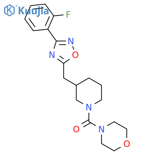 4-(3-{[3-(2-fluorophenyl)-1,2,4-oxadiazol-5-yl]methyl}piperidine-1-carbonyl)morpholine structure