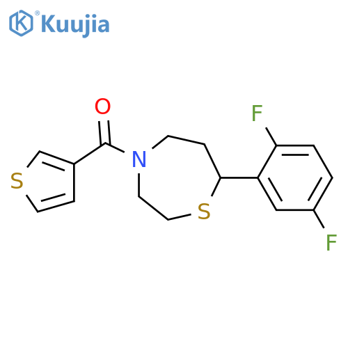 7-(2,5-difluorophenyl)-4-(thiophene-3-carbonyl)-1,4-thiazepane structure