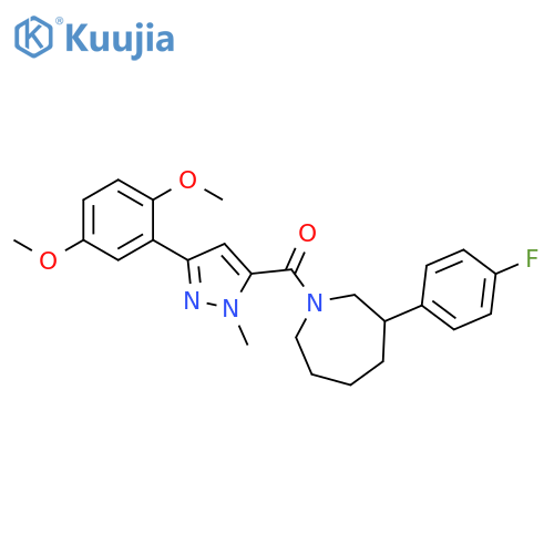 1-[3-(2,5-dimethoxyphenyl)-1-methyl-1H-pyrazole-5-carbonyl]-3-(4-fluorophenyl)azepane structure