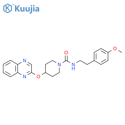 N-2-(4-methoxyphenyl)ethyl-4-(quinoxalin-2-yloxy)piperidine-1-carboxamide structure