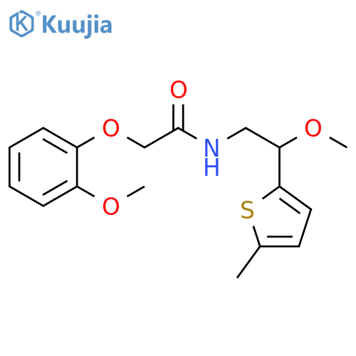 N-[2-Methoxy-2-(5-methyl-2-thienyl)ethyl]-2-(2-methoxyphenoxy)acetamide structure