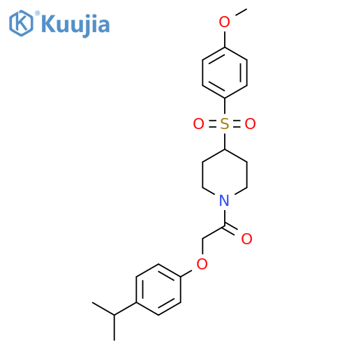 1-4-(4-methoxybenzenesulfonyl)piperidin-1-yl-2-4-(propan-2-yl)phenoxyethan-1-one structure