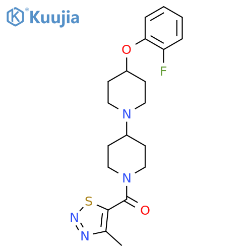 4-(2-fluorophenoxy)-1'-(4-methyl-1,2,3-thiadiazole-5-carbonyl)-1,4'-bipiperidine structure