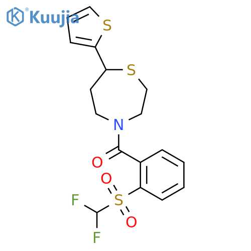4-(2-difluoromethanesulfonylbenzoyl)-7-(thiophen-2-yl)-1,4-thiazepane structure