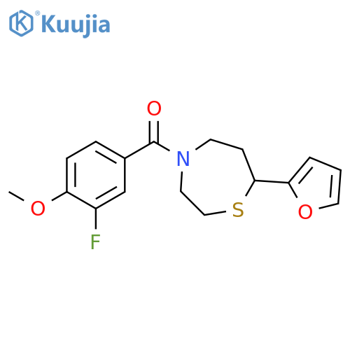 4-(3-fluoro-4-methoxybenzoyl)-7-(furan-2-yl)-1,4-thiazepane structure