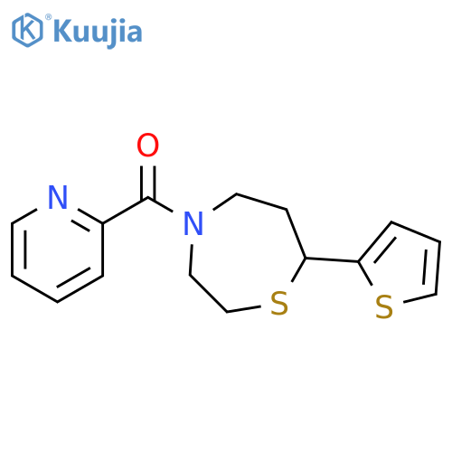 4-(pyridine-2-carbonyl)-7-(thiophen-2-yl)-1,4-thiazepane structure
