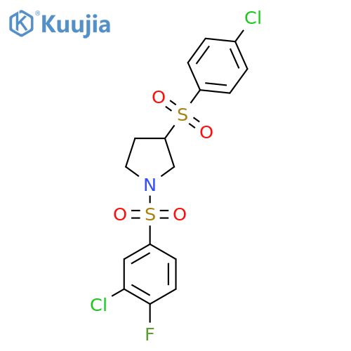 1-(3-chloro-4-fluorobenzenesulfonyl)-3-(4-chlorobenzenesulfonyl)pyrrolidine structure