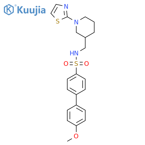 4'-methoxy-N-((1-(thiazol-2-yl)piperidin-3-yl)methyl)-[1,1'-biphenyl]-4-sulfonamide structure