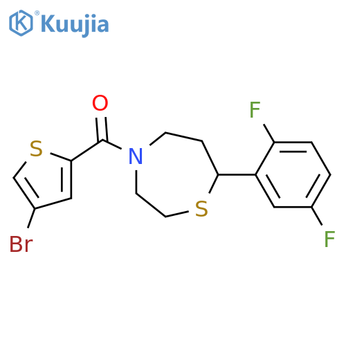 4-(4-bromothiophene-2-carbonyl)-7-(2,5-difluorophenyl)-1,4-thiazepane structure
