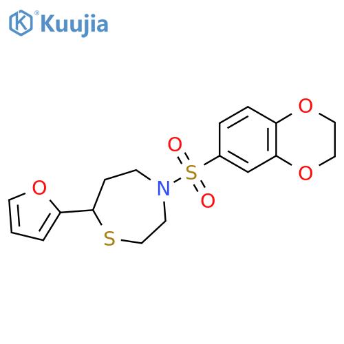 4-(2,3-dihydro-1,4-benzodioxine-6-sulfonyl)-7-(furan-2-yl)-1,4-thiazepane structure