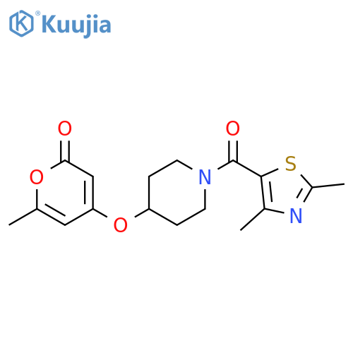 4-[1-(2,4-dimethyl-1,3-thiazole-5-carbonyl)piperidin-4-yl]oxy-6-methylpyran-2-one structure