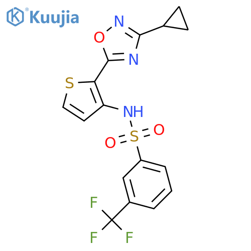 N-2-(3-cyclopropyl-1,2,4-oxadiazol-5-yl)thiophen-3-yl-3-(trifluoromethyl)benzene-1-sulfonamide structure