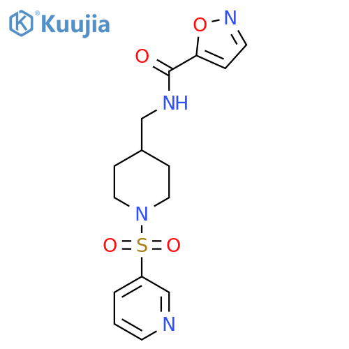 N-{[1-(pyridine-3-sulfonyl)piperidin-4-yl]methyl}-1,2-oxazole-5-carboxamide structure
