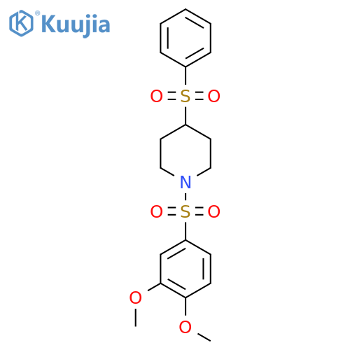 4-(benzenesulfonyl)-1-(3,4-dimethoxybenzenesulfonyl)piperidine structure