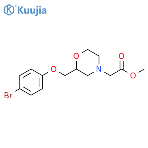 [2-(4-Bromo-phenoxymethyl)-morpholin-4-yl]-acetic acid methyl ester structure
