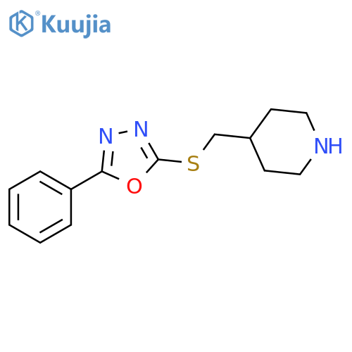 4-{(5-phenyl-1,3,4-oxadiazol-2-yl)sulfanylmethyl}piperidine structure