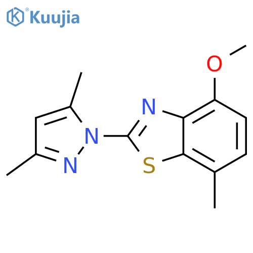 2-(3,5-Dimethyl-pyrazol-1-yl)-4-methoxy-7-methyl-benzothiazole structure