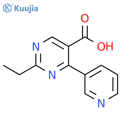 2-Ethyl-4-pyridin-3-yl-pyrimidine-5-carboxylic acid structure