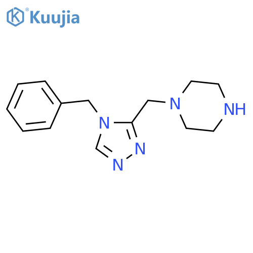 1-(4-Benzyl-4H-[1,2,4]triazol-3-ylmethyl)-piperazine structure