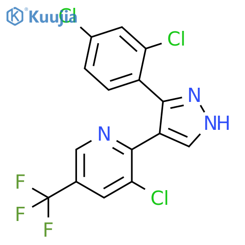 3-Chloro-2-3-(2,4-dichlorophenyl)-1H-pyrazol-4-yl-5-(trifluoromethyl)pyridine structure