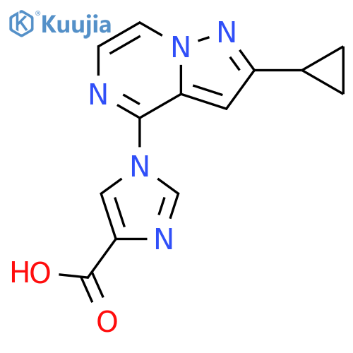 1-(2-Cyclopropyl-pyrazolo[1,5-a]pyrazin-4-yl)-1H-imidazole-4-carboxylic acid structure