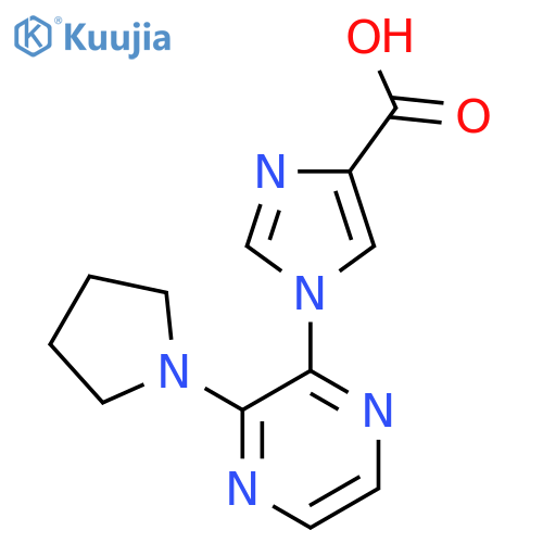 1-(3-(Pyrrolidin-1-yl)pyrazin-2-yl)-1H-imidazole-4-carboxylic acid structure