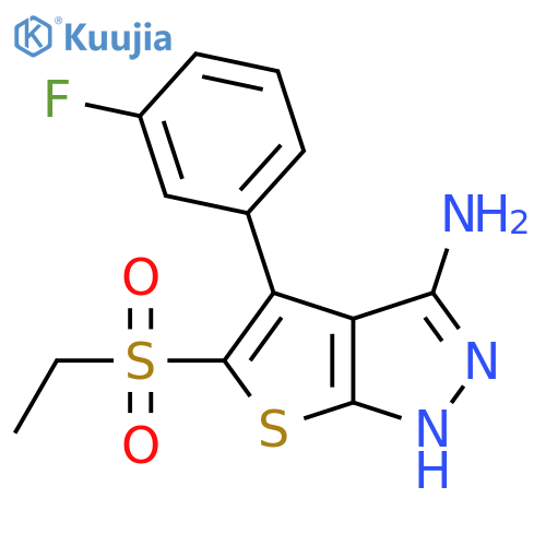 5-Ethanesulfonyl-4-(3-fluoro-phenyl)-1H-thieno[2,3-c]pyrazol-3-ylamine structure
