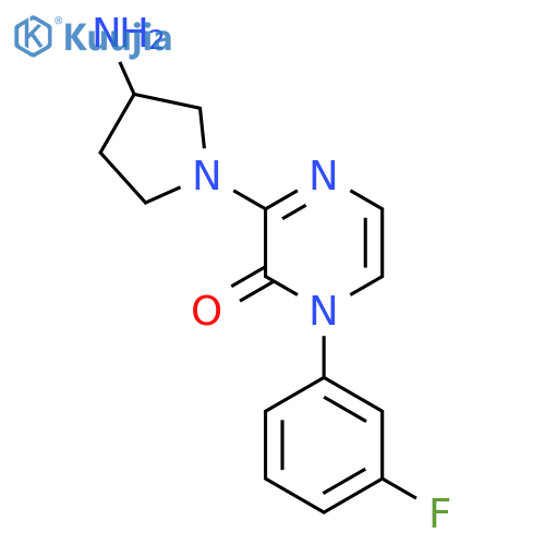 3-(3-Aminopyrrolidin-1-yl)-1-(3-fluorophenyl)pyrazin-2(1H)-one structure