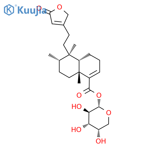[(2S,3R,4S,5S)-3,4,5-Trihydroxyoxan-2-yl] (4aS,5R,6S,8aR)-5,6,8a-trimethyl-5-[2-(5-oxo-2H-furan-3-yl)ethyl]-3,4,4a,6,7,8-hexahydronaphthalene-1-carboxylate structure